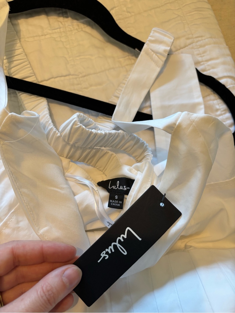 Lulu's White Tie-Back Dress with Adjustable Straps. NWT